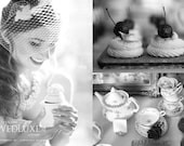 Detachable Birdcage Wedding Veil in Ivory or White/ READY TO SHIP