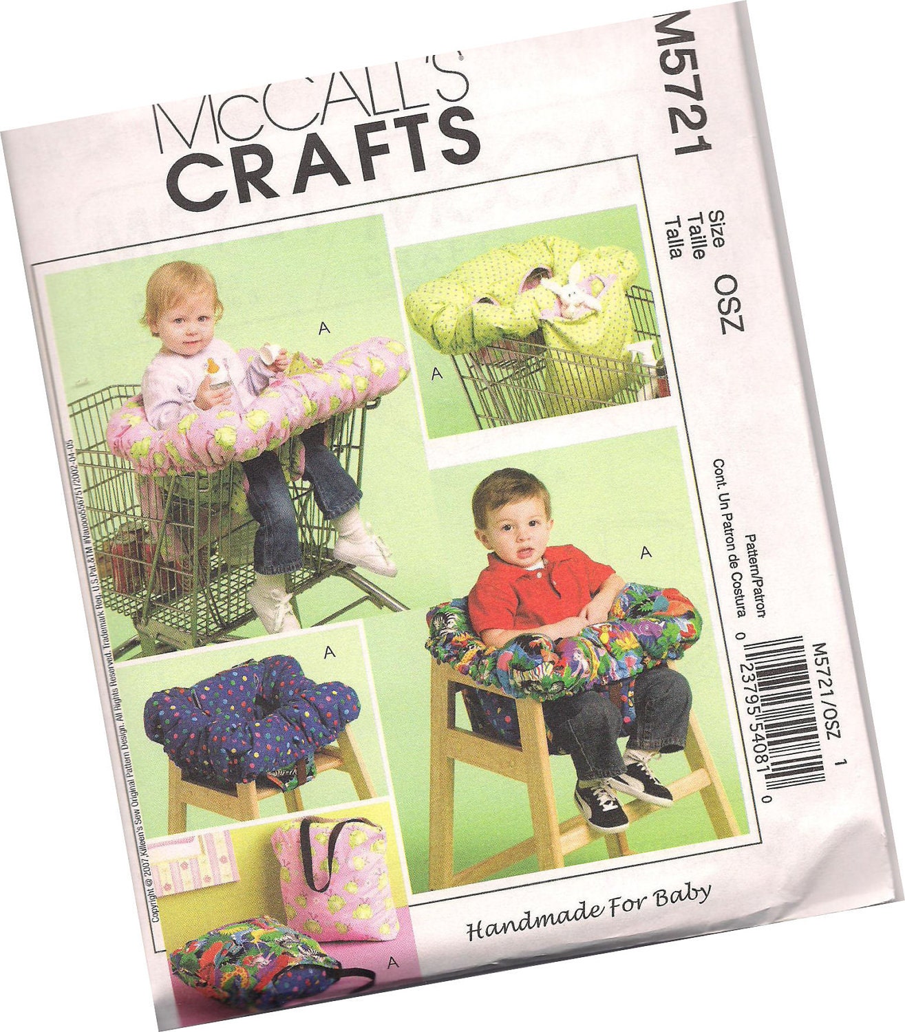 MCCALLS PATTERN M5721 shopping cart cover and high chair cover for babies and toddlers, new and uncut, one size fits all