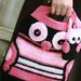 Owl tote bag crochet large purse  oversized carryall Custom colors available Mothers Day gift