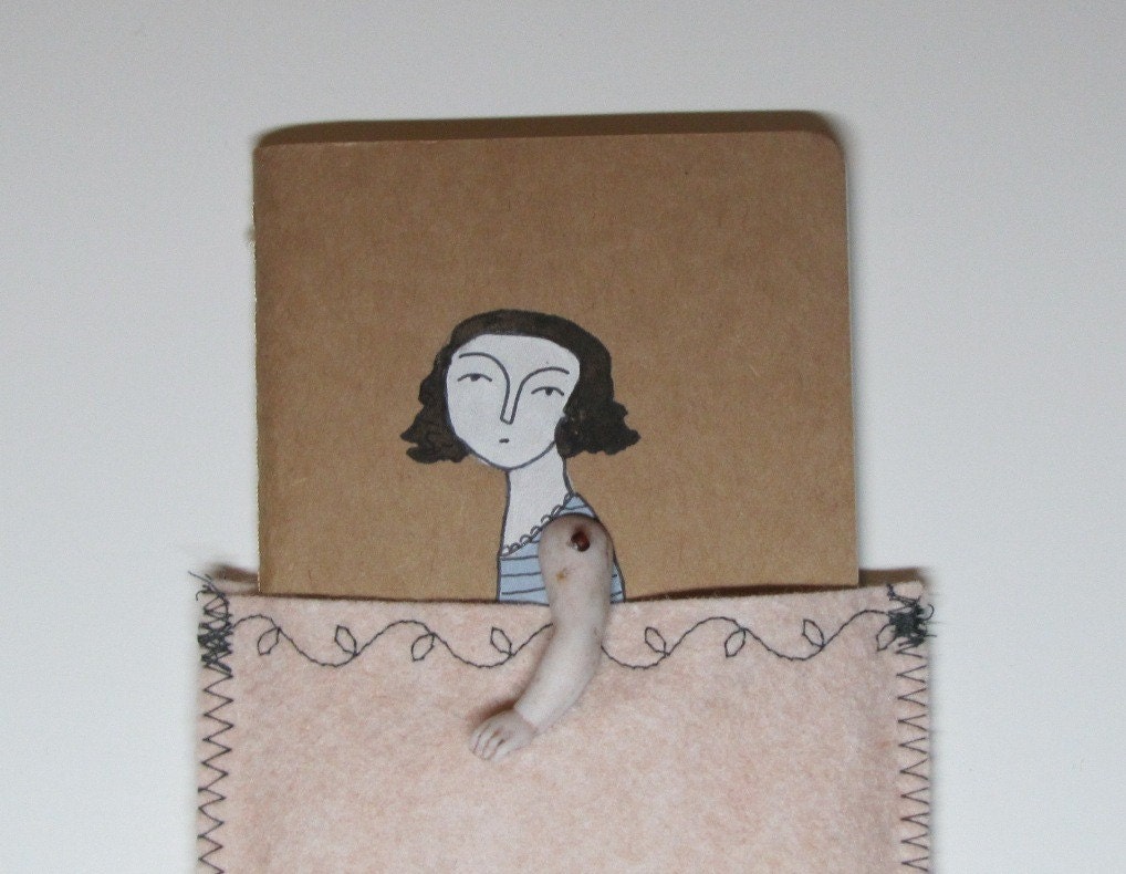 girl in gray -ruled Moleskine Cahier journal