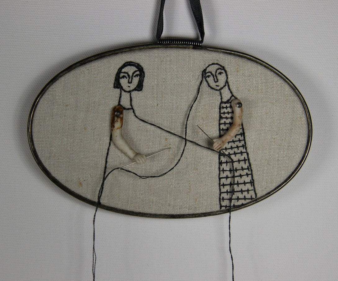 hand embroidery hoop art- we complete eachother