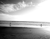 Black and White Metallic Beach Picture Art 8x10 Metallic Innocence black and white, signed
