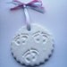 Tiny footprints on my heart- ornaments for triplets