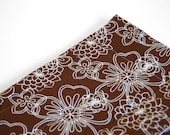 Modern Cat Mat with brown and cream floral fabric
