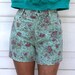 Vintage 80s FLORAL Green Denim HIGH WAIST Shorts X S