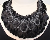 Statement necklace black necklace fabric necklace bib necklace evening necklace bow necklace couture necklace-Shooting Star Necklace