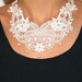 Lace necklace bridal necklace pearls and lace statement necklace vintage style bib necklace -Vintage Romance Necklace