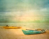 Docked - Art Print 8x10.  Serene beaches, kayaking in the Gulf of Mexico, relaxing blue skies, perfect vacation. Landscape Photography.