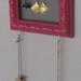 Framed Jewelry Holder--Small, Bright Pink, Textured