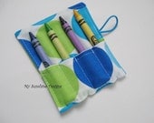 The Original Mini Crayon Roll Up.....Caribe Dot....Great for Birthday Parties