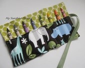 Crayon Roll....Zoology (holds 8)