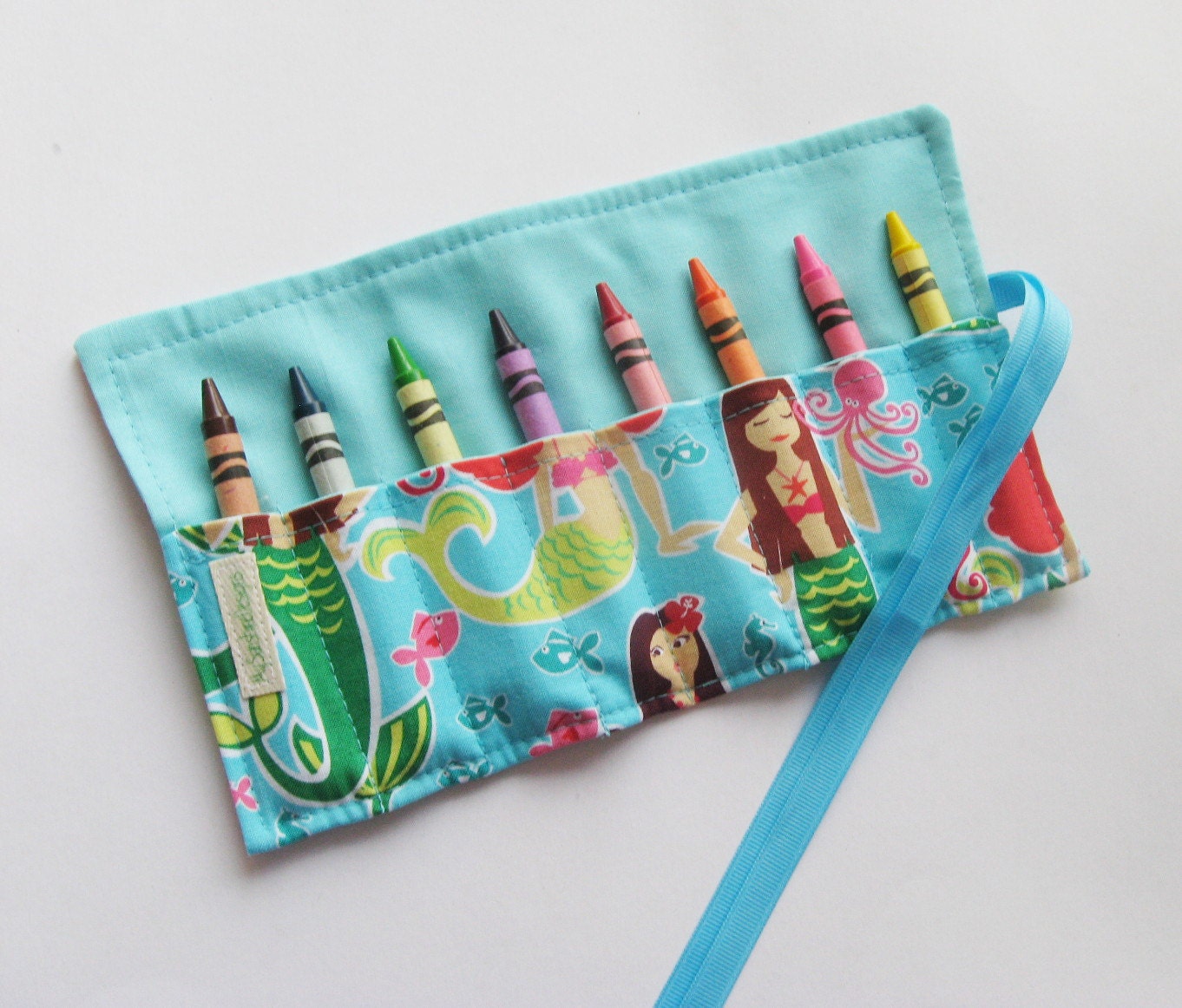 Crayon Roll .... Mermaids (holds 8)