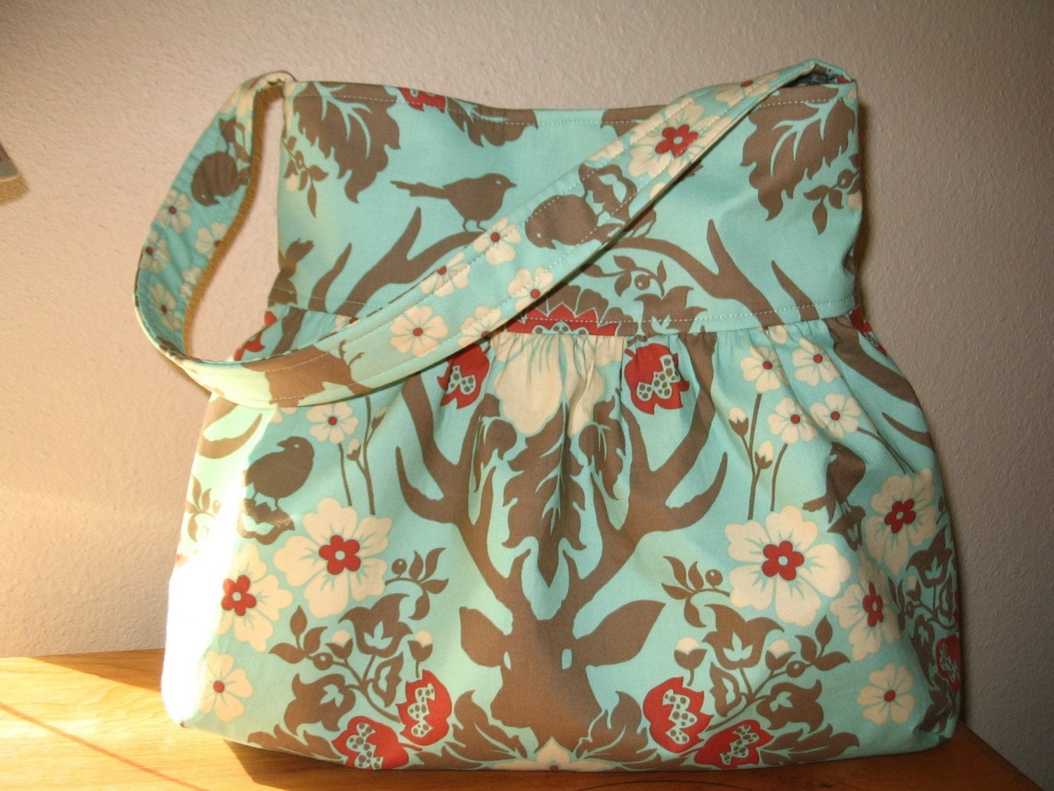 Gathered Shoulder Hobo Bag Joel Dewberry Deer Valley Celedon