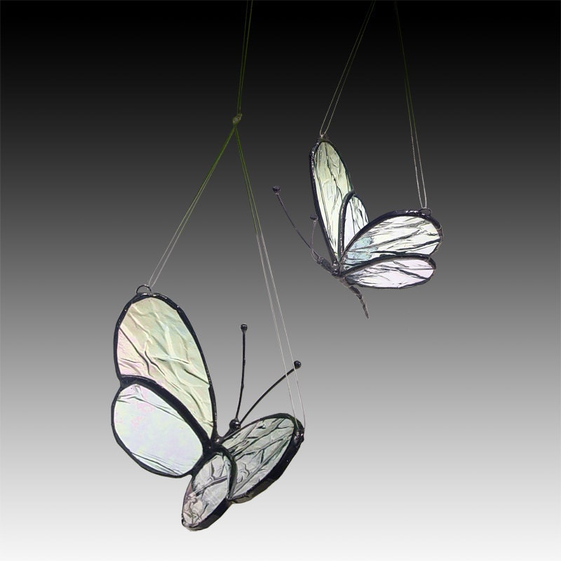 Two Stained Glass Butterflies - Mother/Daughter, 2 sizes -Timeless Keepsakes