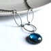 Stained Glass Jewelry Necklace - Aqua Cab Chain Drop