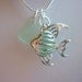 Sea Glass Necklace Locket Filigree Fish Sea Foam Beach Glass - Special Order