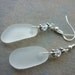 Sea Glass Earrings Wedding White Beach Glass