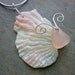 Pink Sea Glass Necklace - Seashell Butterfly Wings Beach Seaglass