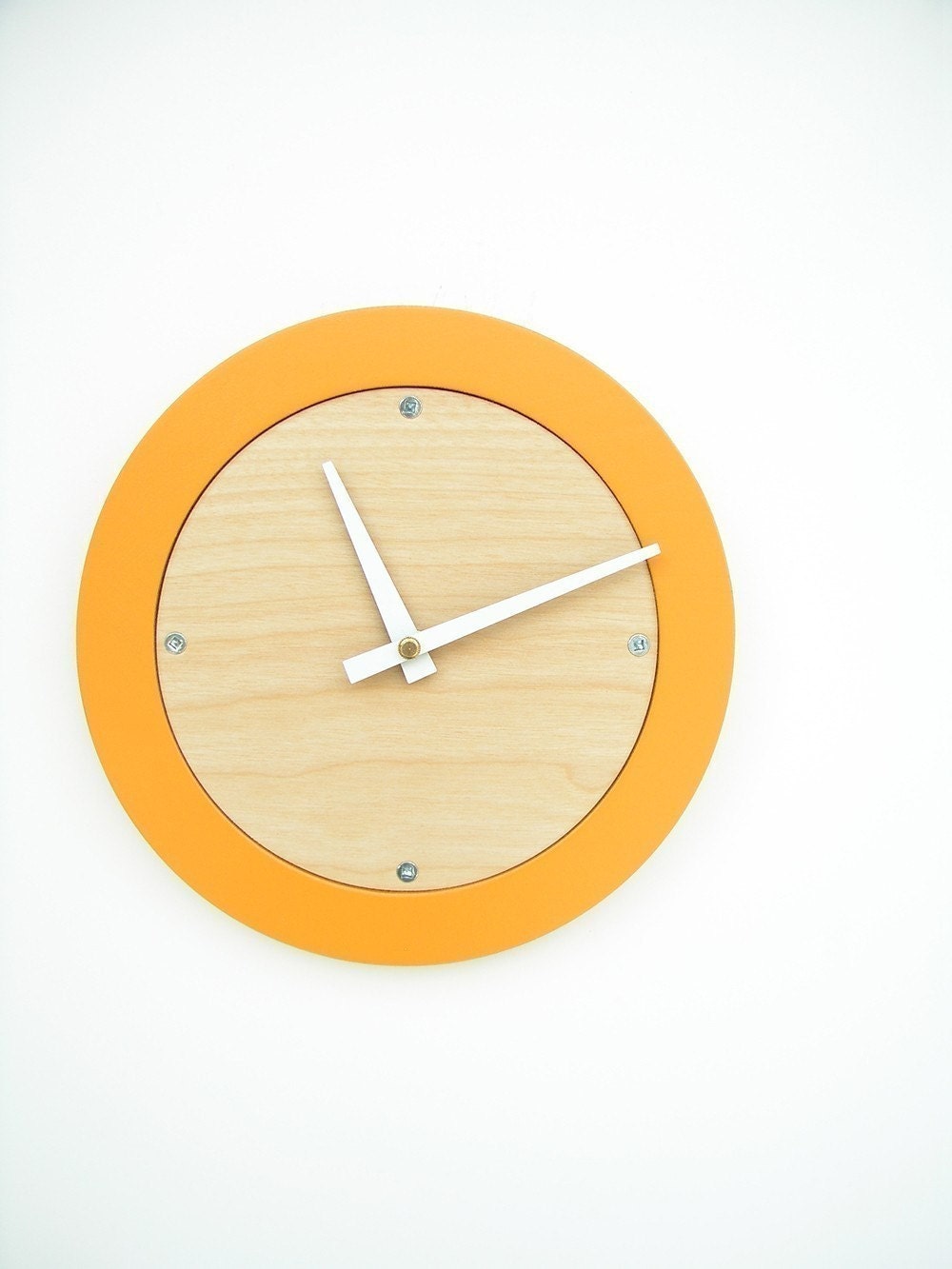 tangerine creamsicle modern wall clock
