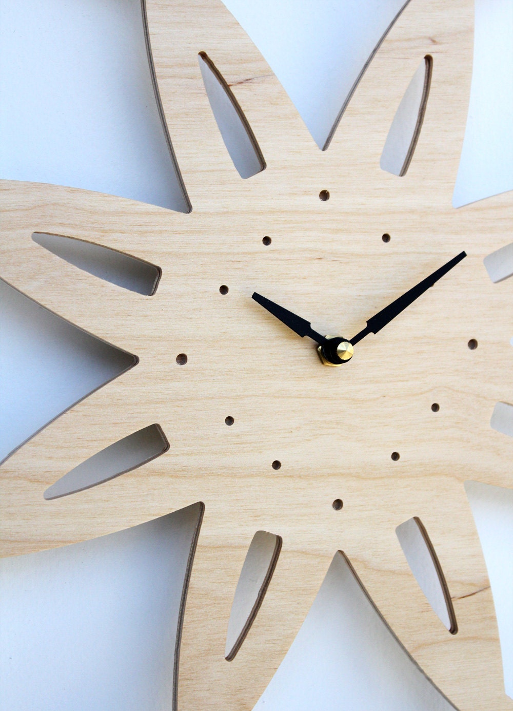 mid century modern inspired sunburst clock