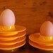 2 Mid Century Modern Danish Mepal Rosti Egg Cups, Sunny Yellow, reserved for Jutta