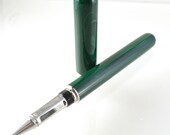 Green Malachite Clipless Rollerball Pen - Handcrafted Stone Ink Pen