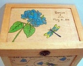 Medium Hydrangea and Dragonflies Wedding Gift Card Box