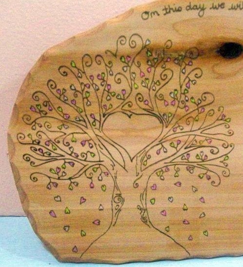 Wood Wedding Guest Book Alternative Large Wedding Heart Tree