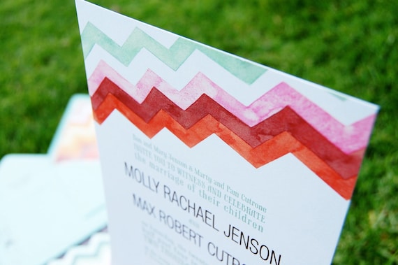 Chevron Custom Wedding Invitation Set (((ETSY EXCLUSIVE)))