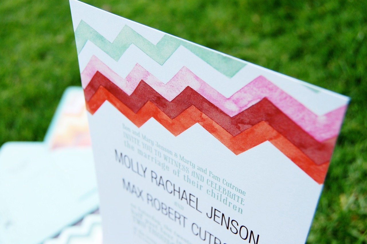 Chevron Custom Wedding Invitation Set (((ETSY EXCLUSIVE)))