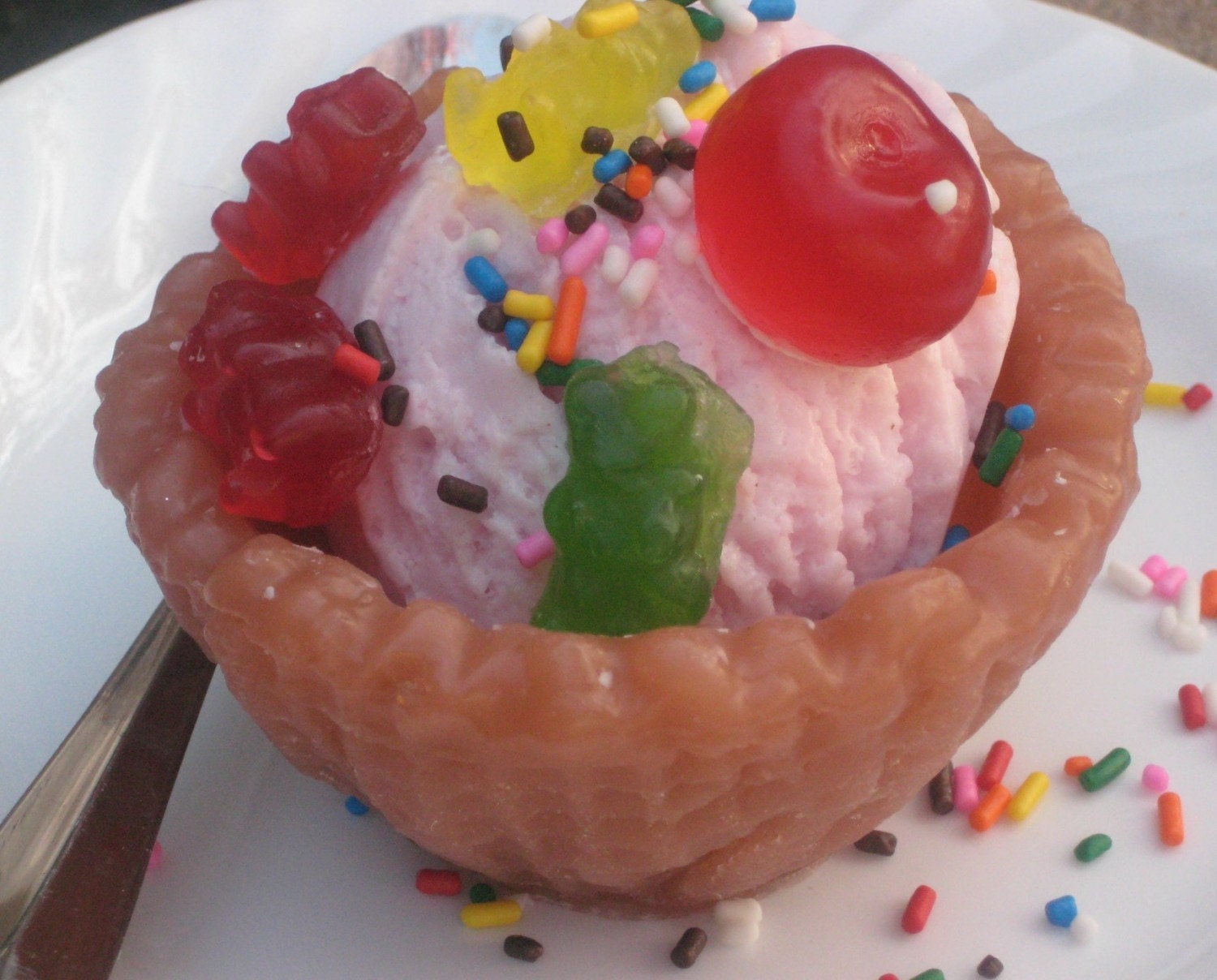 Waffle Bowl Sundae - Gummi Bear Ice Cream Sundae Soap - Gifted at the 2011 Emmy Awards