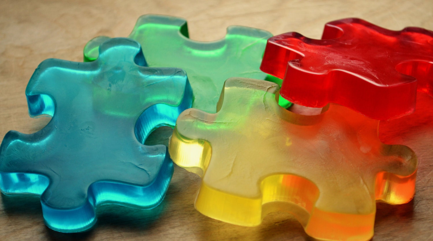 Autism Awareness Puzzle vegan Soap