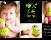 Baby Rattle for Teething. Crocheted Toy. Cthulhu Love.  Weirdly Cute Teething Rattle.