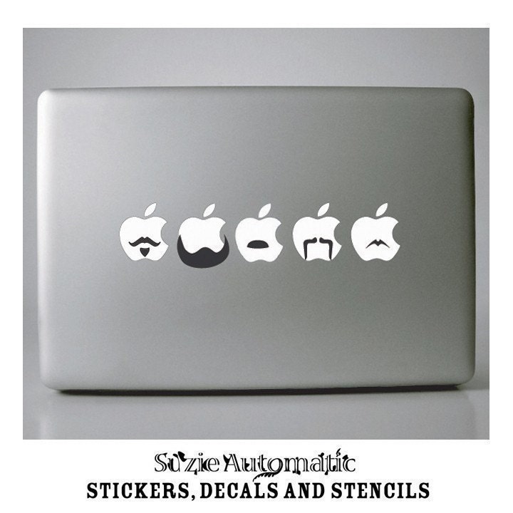 Mustache Set 1 laptop decal by Suzie Automatic