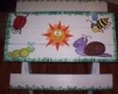 Hand Painted Child Size Picnic Table Bug Design