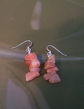 Red Aventurine Semi Precious Stone Earrings