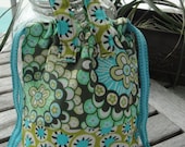 Drawstring Carry All, Cosmetic Travel Bag, Reusable Gift Bag or Craft Bag