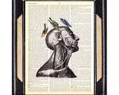 Dictionary print Human Anatomy Head dictionary art print on vintage dictionary anatomical head book page art print 8x10