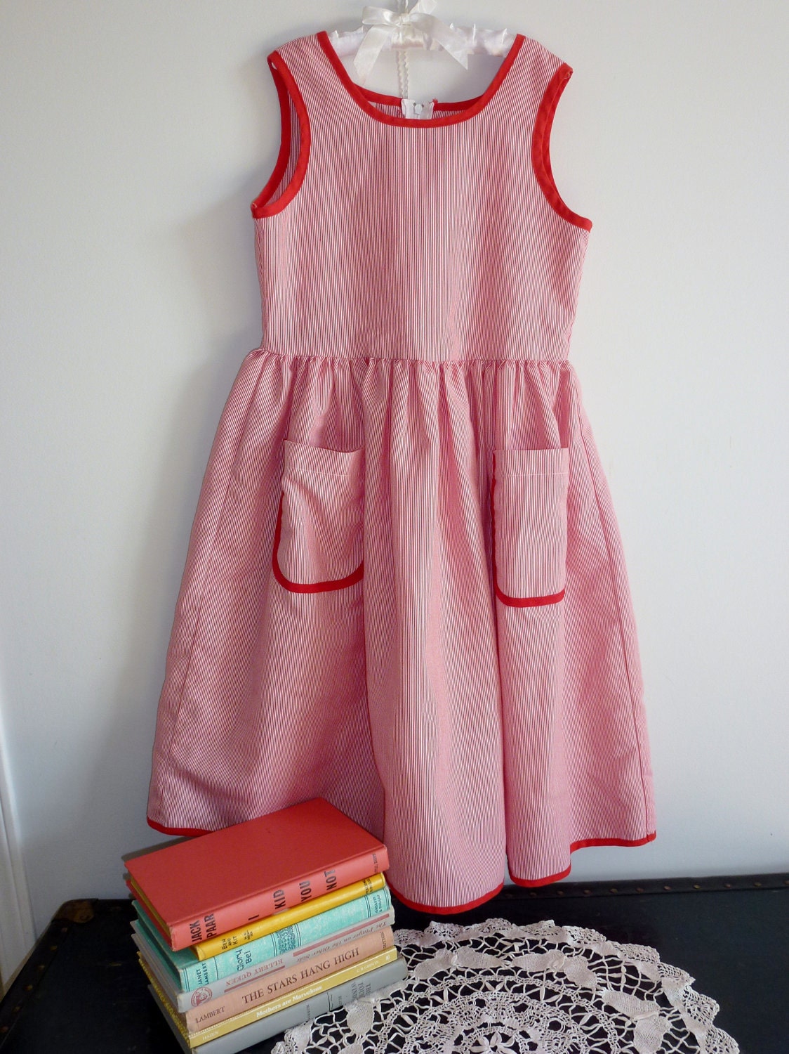 Red and White Striped Dress