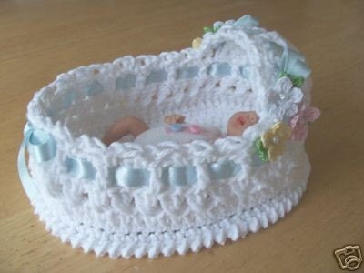OOak Crochet Bassinet six and a half inches Pastel Crochet Flowers
