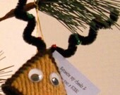 Reindeer Kiss Squeeze My Cheeks Christmas Ornaments Holiday Handmade Decorations