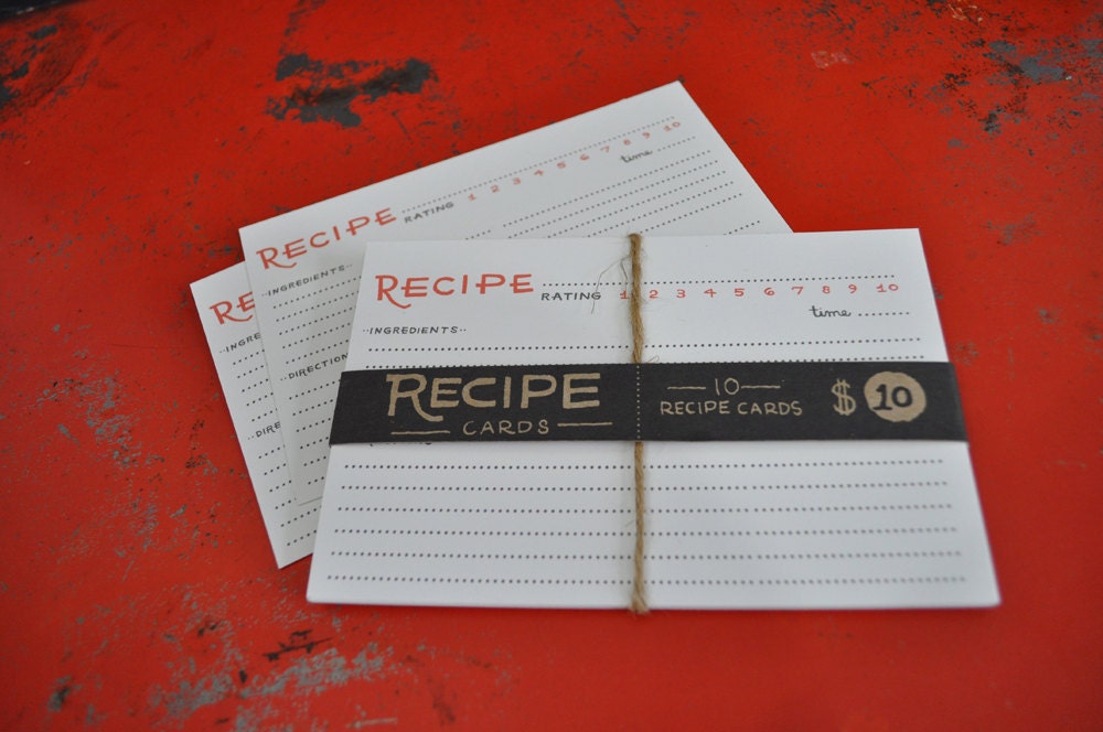 Recipe Cards - Set of 10