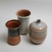 Wheel Thrown Stoneware Earth Collection, 1 bottle and two vases