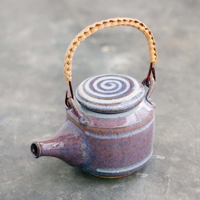 Wheel Thrown Stoneware Purple Teapot