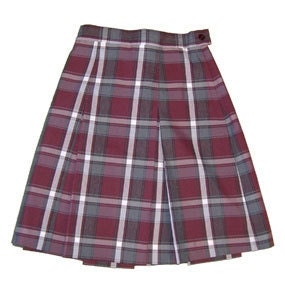 Tartan Plaid Skirt Vintage Catholic School Girl Look Womens Size 16-18 Gray Wine Maroon