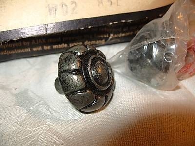 6 Drawer Pull Knob Handles Aged Gothic Shabby Pewter Vintage NOS Metal