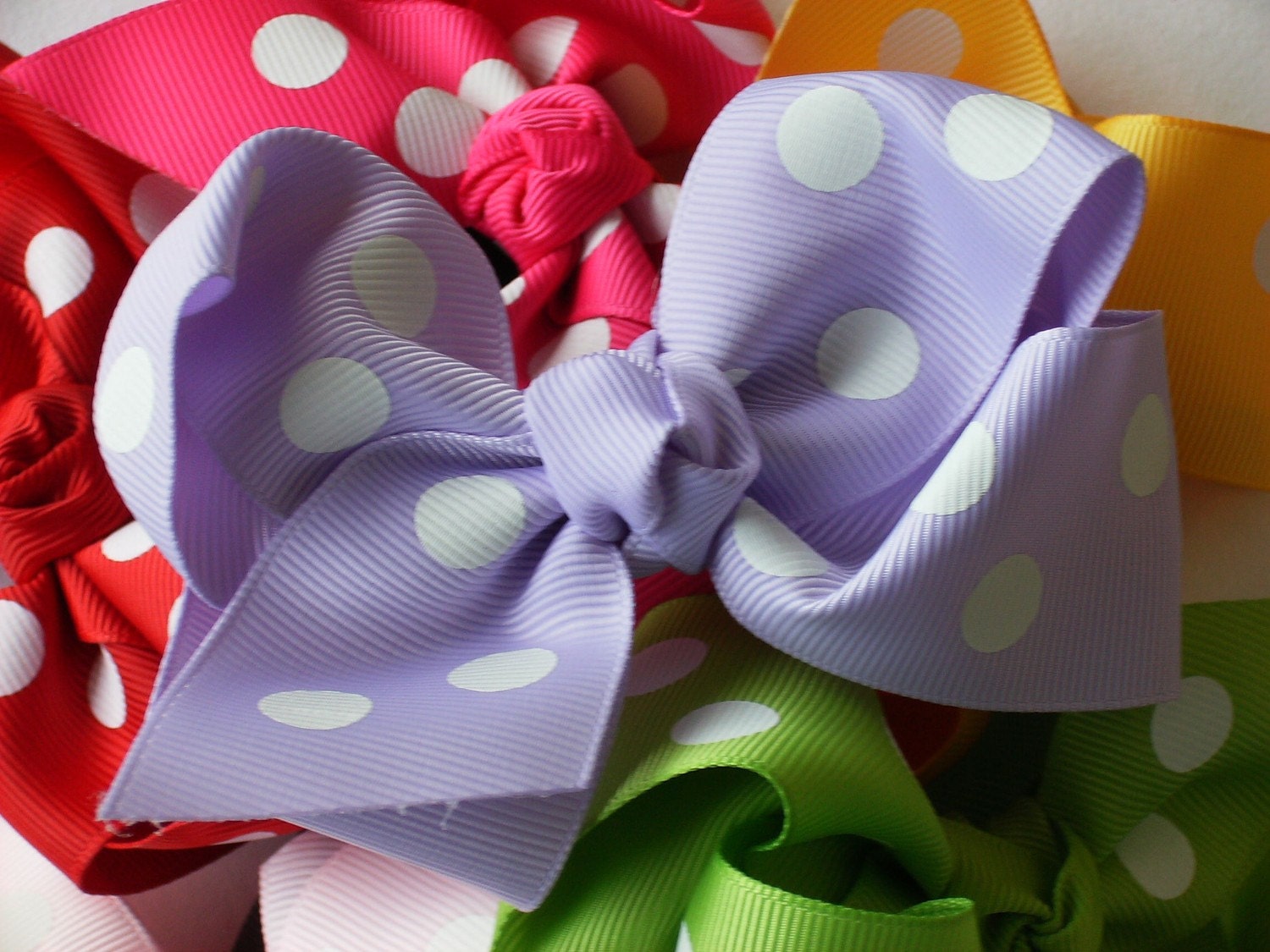 Boutique Baby Toddler Big Girl Hair Bows 4 Inch------YOU CHOOSE 3------Polka Dots