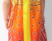 Orange Yellow Red - Bandana Dress Top - One Size Fits Most