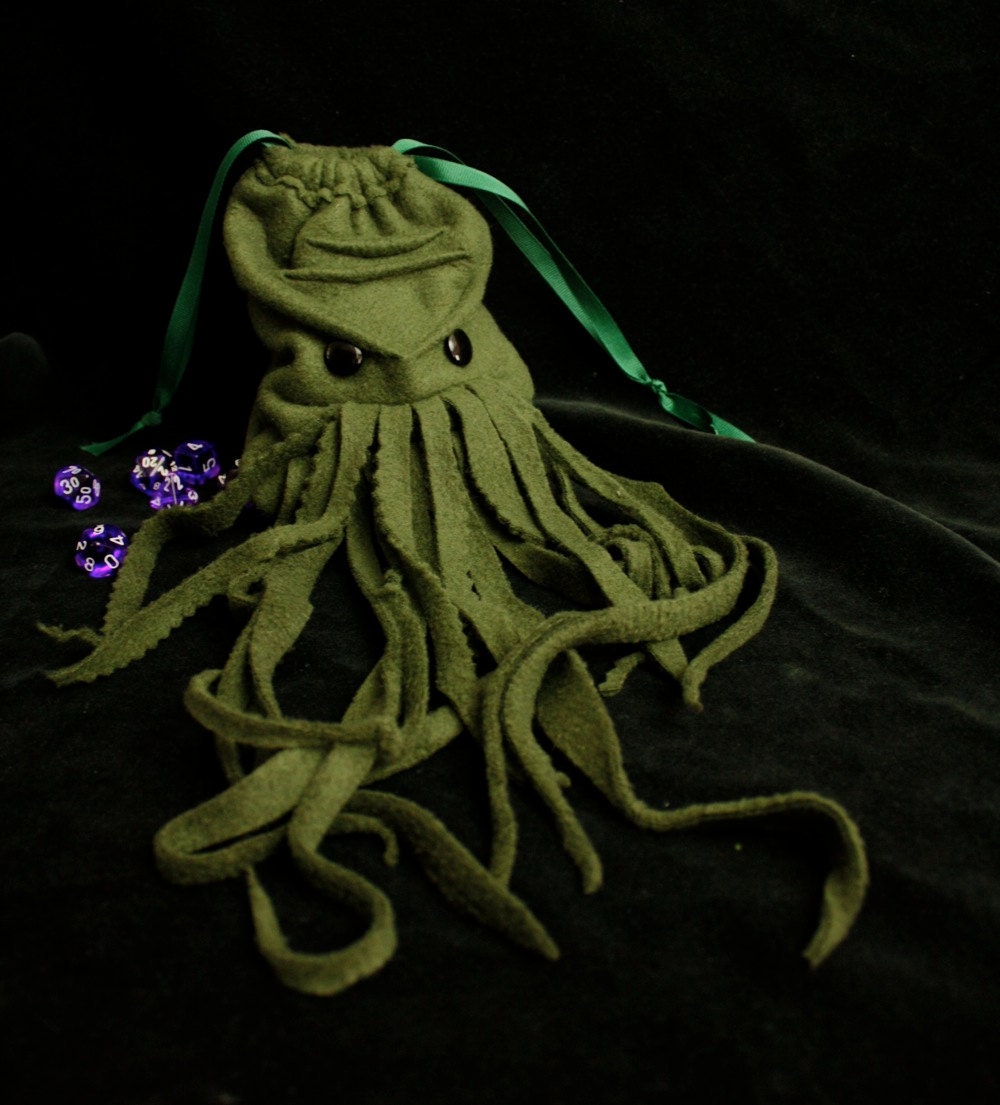 KRAKEN dice bag- wristlet purse - electronic gadget case could also be Davy Jones Custom made for you