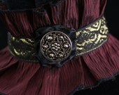 Gothic Couture Romantic Burgundy Ruffle Collar /Choker  Steampunk Victorian Lolita/ Vampire Elegance